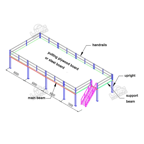 High quality long span warehouse storage rack cold rolled steel column H beam platform