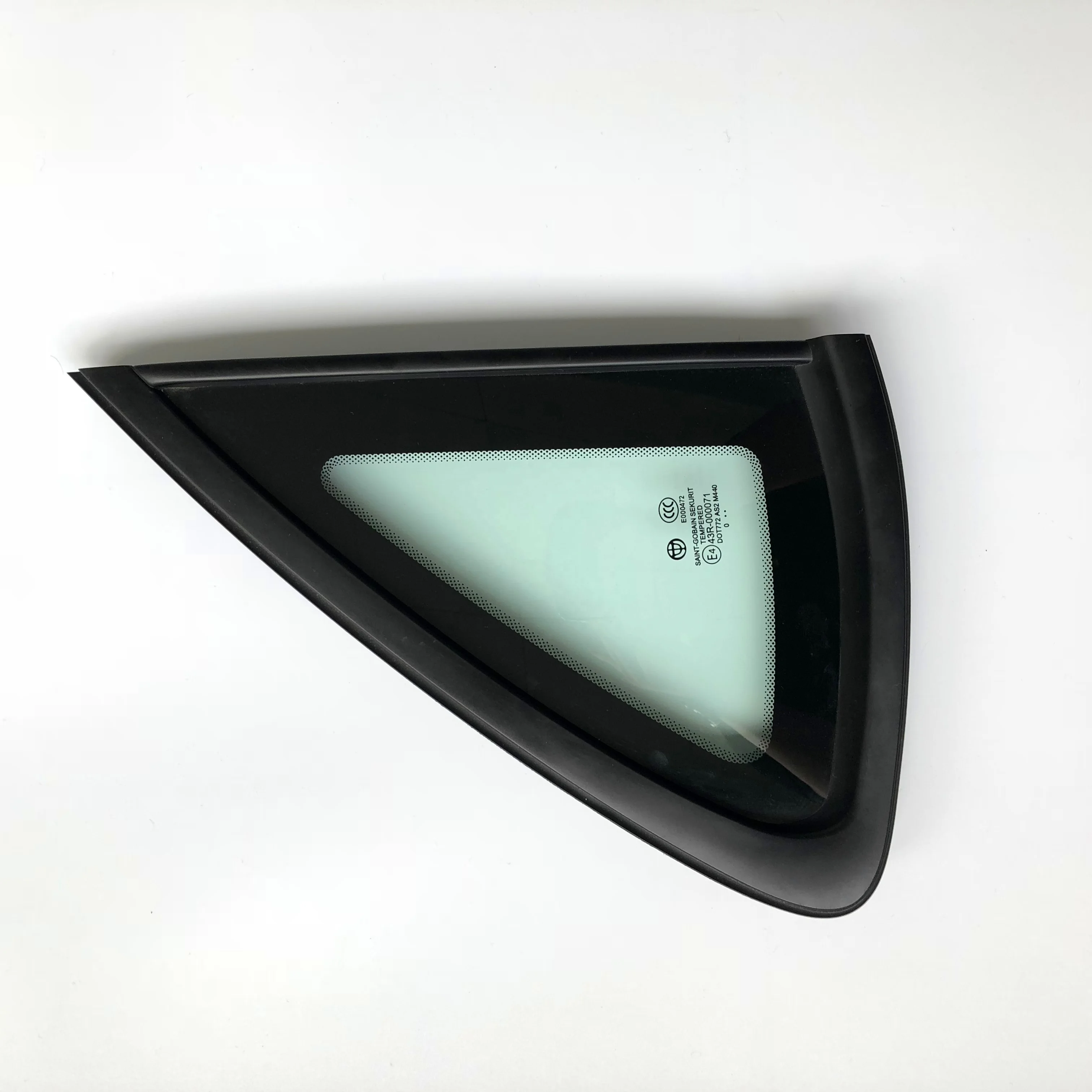 Black triangular window for car