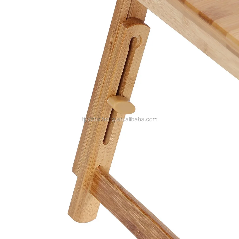 Wholesale Eco-friendly Right/Left handed Laptop Desk Bamboo Foldable Wooden Bed Table Tray With Drawer