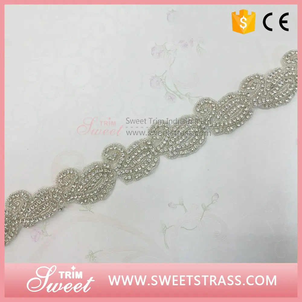 Factory wholesale pearl rhinestone embellishments for headbands