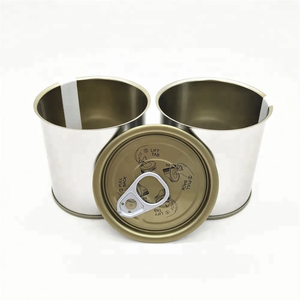 
lacquer round empty tin cans for food with easy open lid 