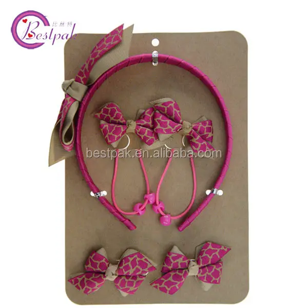 animal grain printing ribbon bow hair accessories