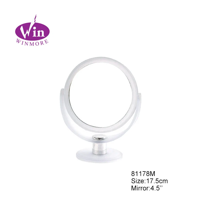 plastic frame  double sides table stand mirror / desktop mirror one side magnifying