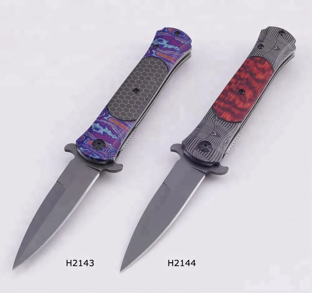 Stainless Steel Pocket Knife Laser Logo on Blade Polybag White Paper Box Outdoor Knife