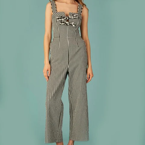 
Wholesale casual black and white cotton rompers mujer jumpsuit 