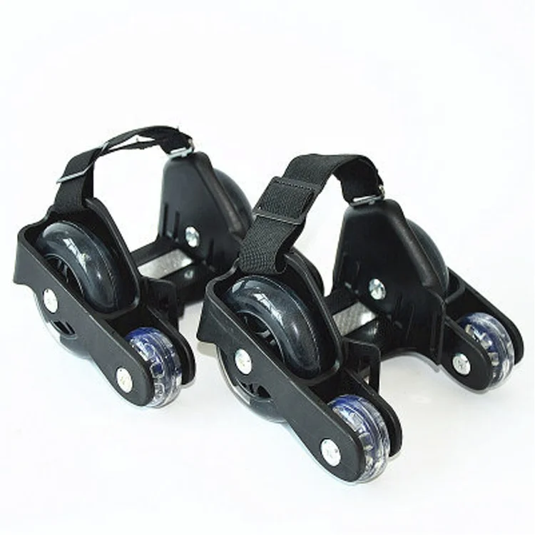 4 Wheels Kids Adjustable Flashing Heel Skates Roller Shoes