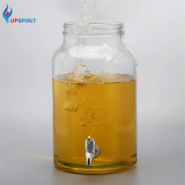 Top Sale Drinking Glass Jar 6L Mason Glass Juice Beverage Dispenser Jar with Tap