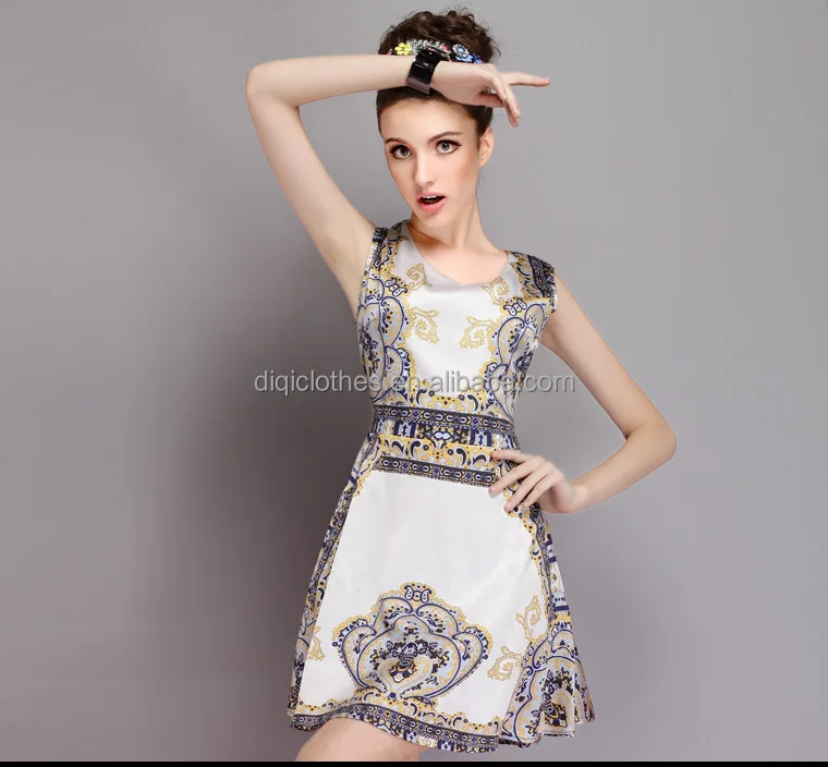 Not Fade Hit Design Turkish Clothes Ladies Top Dress Soft Fabric Women Evening / Formal Dresses Sleeveless Sleeve Chiffon Summer