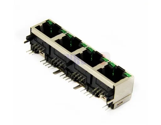 8P8C модульный разъем 1x4 rj45 Щит со светодиодной