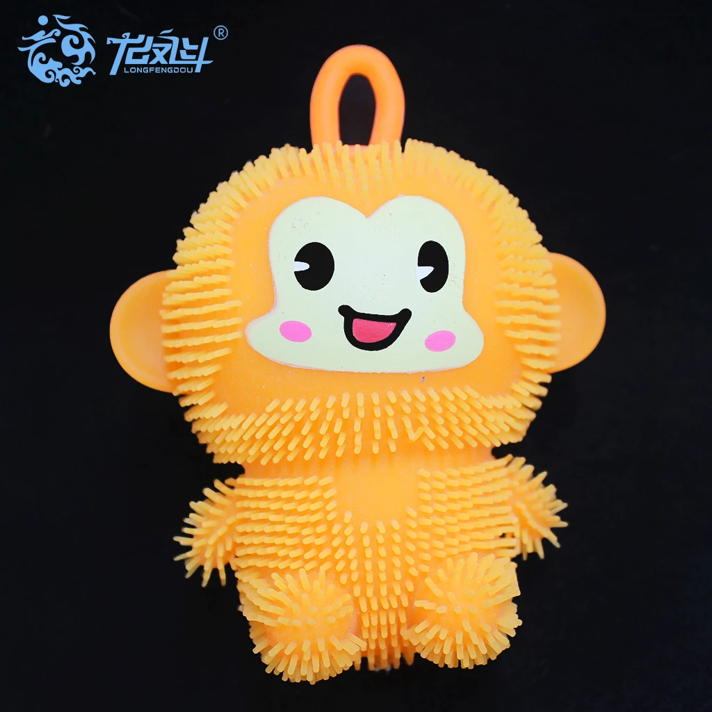 TPR yoyo Monkey Puffer Ball flashing puffer ball with yoyo 619030414