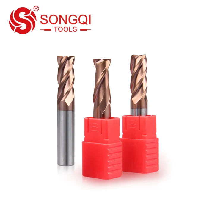 2/3/4 Flute Solid Carbide End Mill Cutters with 45/50/65/68HRC