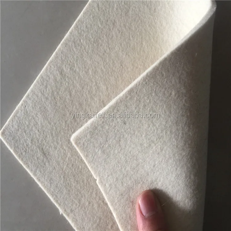 White Blended Wool Felt Fabric for Industry