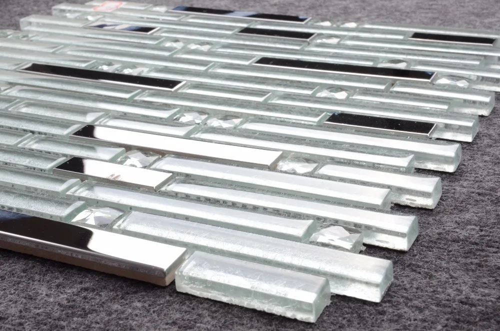 300X300MM Factory Wholesale Mosaic Glass Mirror Pure Color Wall Panel design colorful tile Glass Mosaic