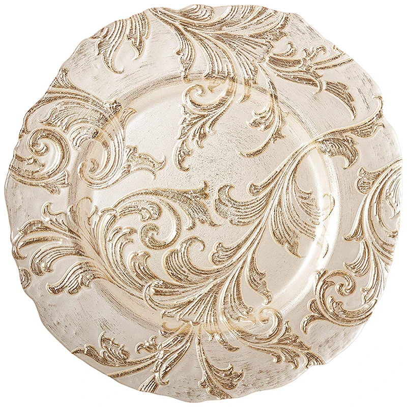 
wholesales 13inch Elegant Home Decoration Glass Charger Plates 