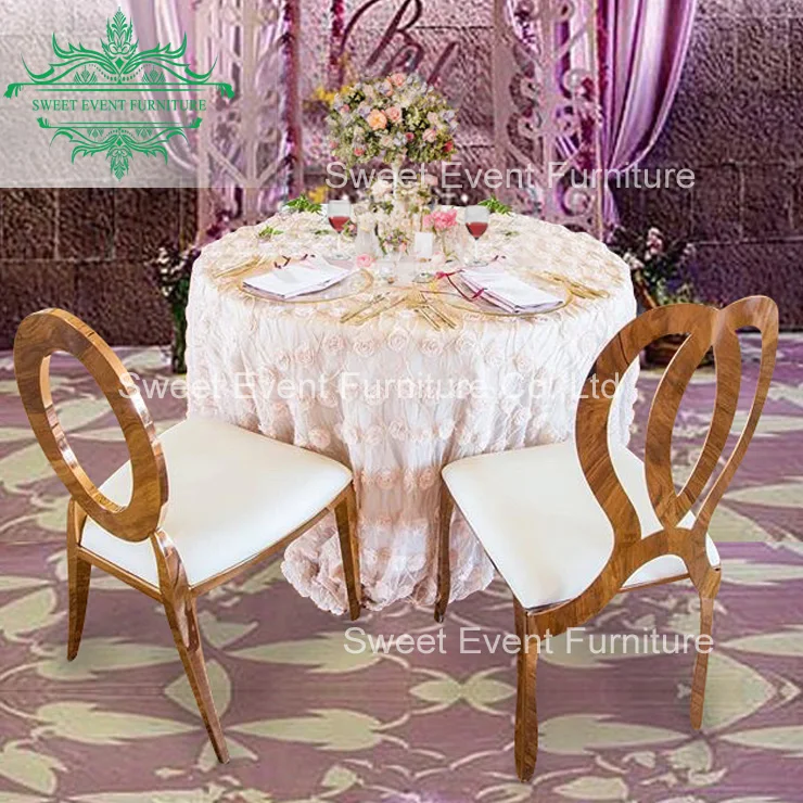 Sweet foshan furniture oval back stainless steel hotel banquet chair