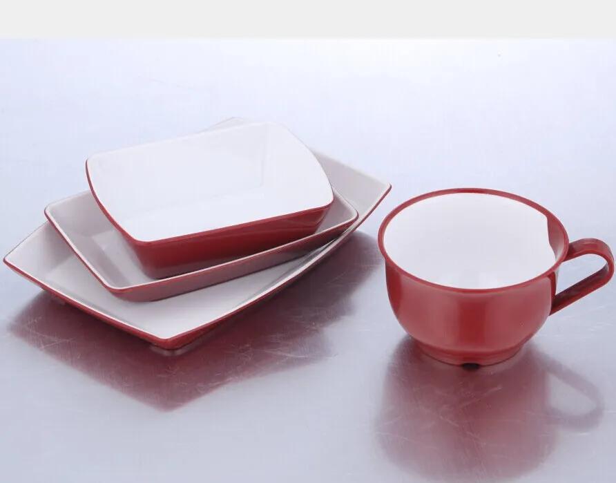 Customized Logo Airline Reusable Exclusive Plastic Dinnerware Set