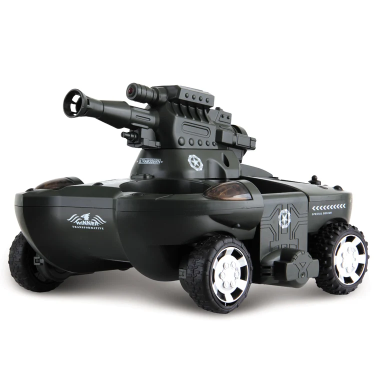 amphibious toys 12 channel infrared shooting rc tank with LED light