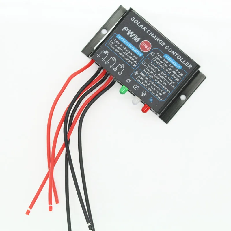 PWM 20A IP68 Waterproof Solar Charge Controller 12V 24V LED Display CE ROHS Solar Panel Charge Regulator