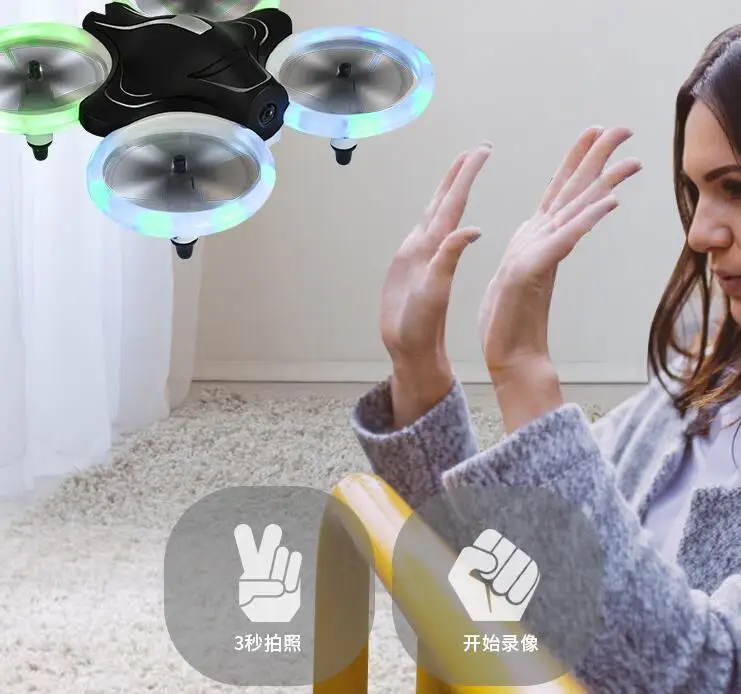 DWI Dowellin 2.4G 4CH D6 Pocket Mini RC UFO Camera Drone with Light