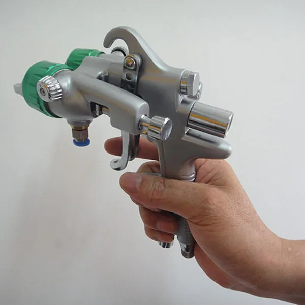 1189 pneumatic double nozzle spray gun nano chrome plate painting gun high pressure feed air dual head spray paint gun