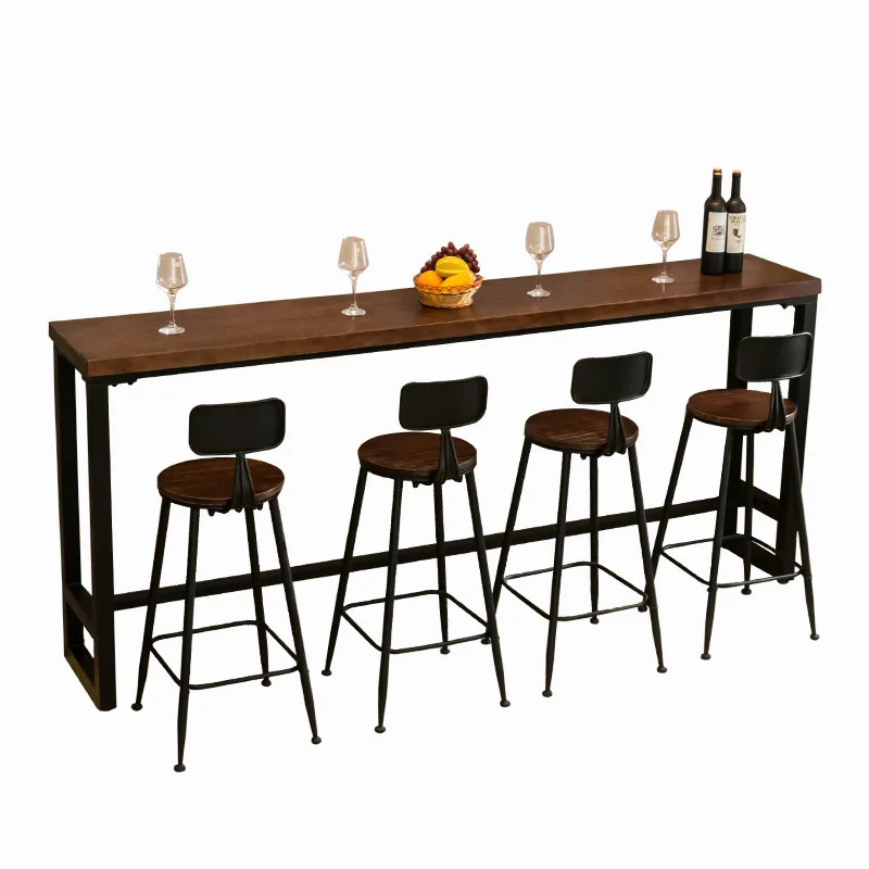 modern industrial style wooden bar table