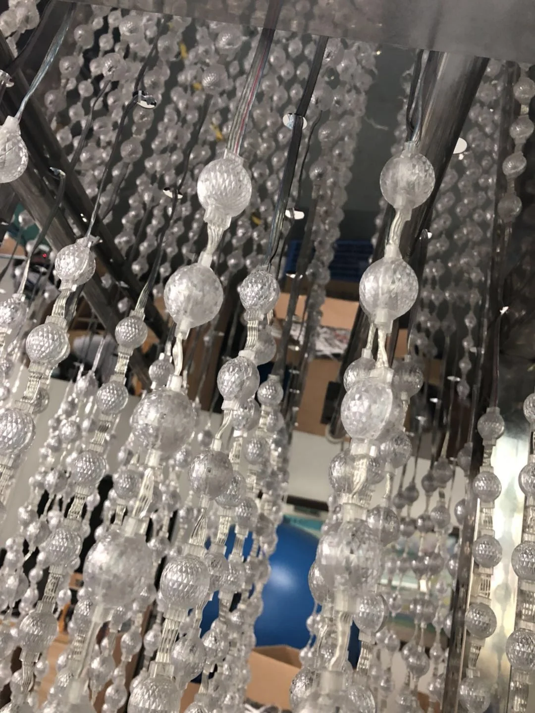 guangzhou new arrival Rainfall 3D Effect DMX vertical LED lamps strip LED ball light string