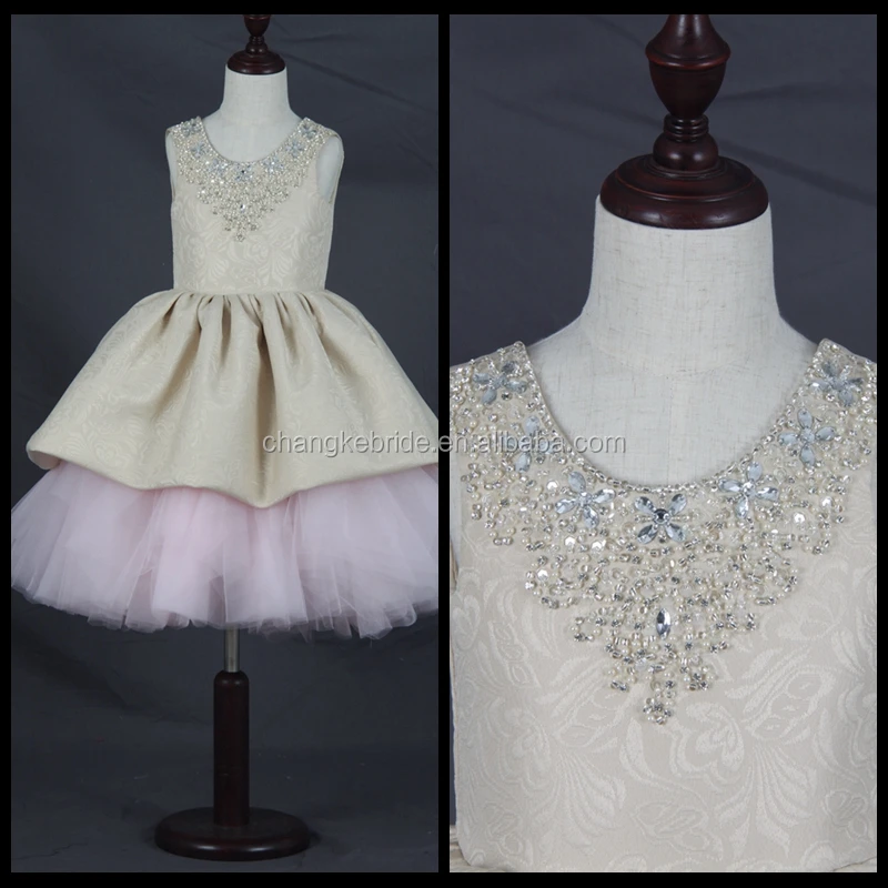 
High Quality 2017 New Sleeveless Flower Girl Dress For Party Communion Dress Gown Kids Crystal Dress 