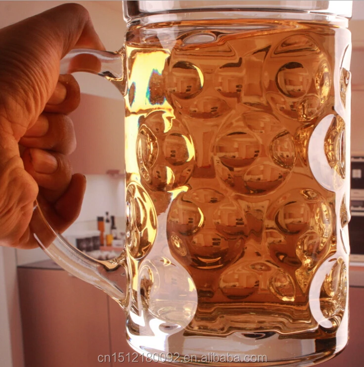 ALiiSAR hot products wholesale cheap 1 litre beer glass mug with handle