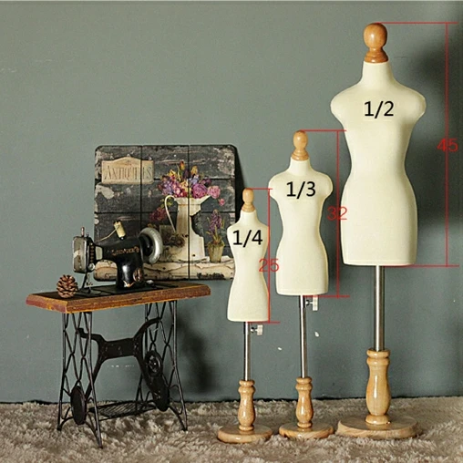 1/4 Rigid foam half body female mini mannequin stand torso woman