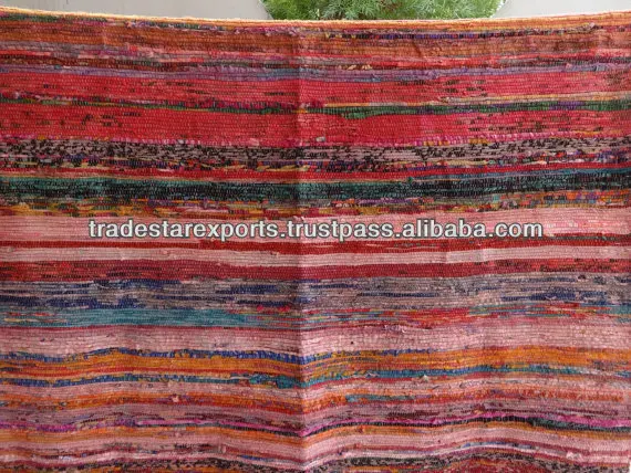 Indian traditional beautiful ethnic hand loomed decorative rag rag large carpet