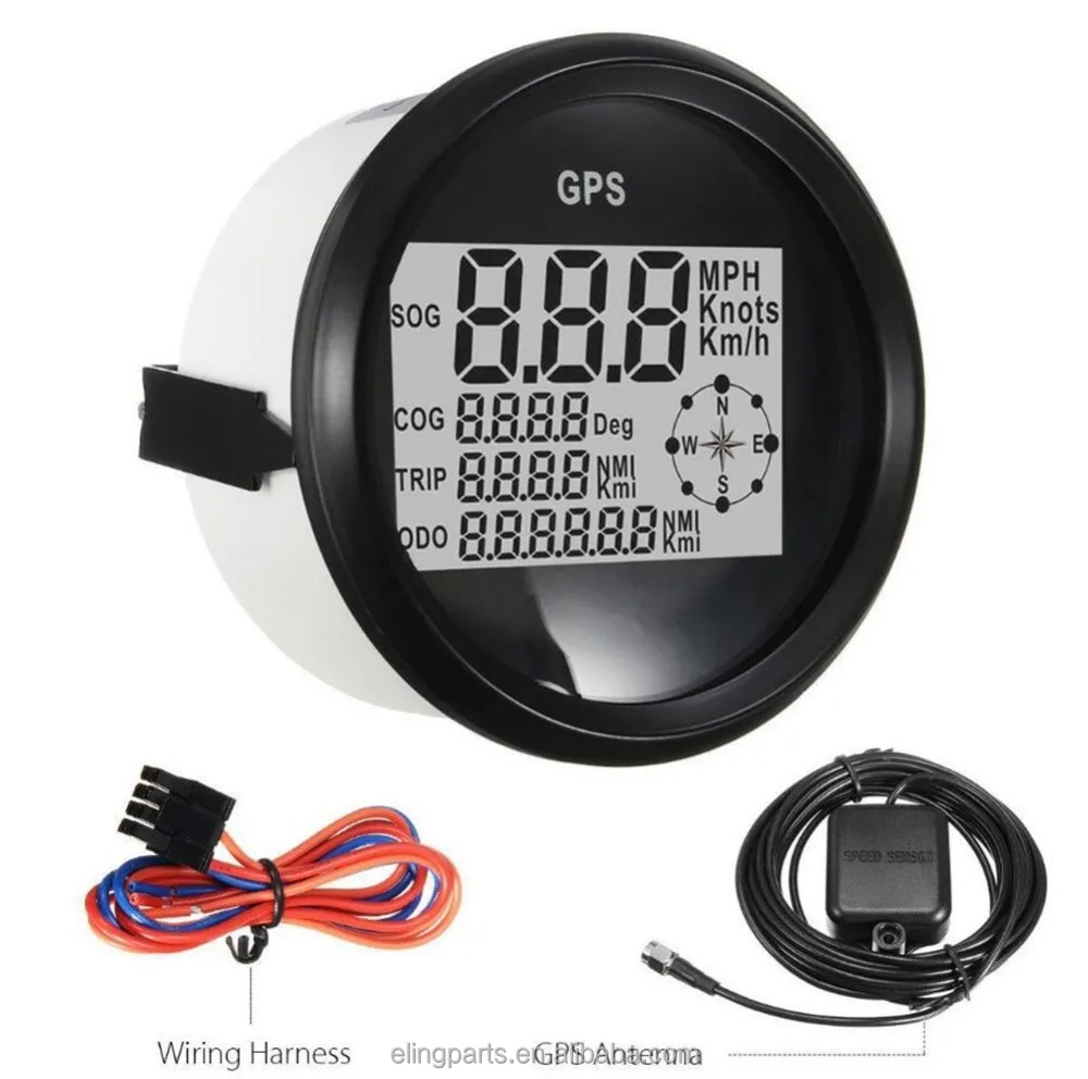 85 мм яхты автомобиля судно мотоцикл цифровой GPS Спидометр Пробег 0-999 узлов км/ч миль/ч 12 в/24 В с подсветкой