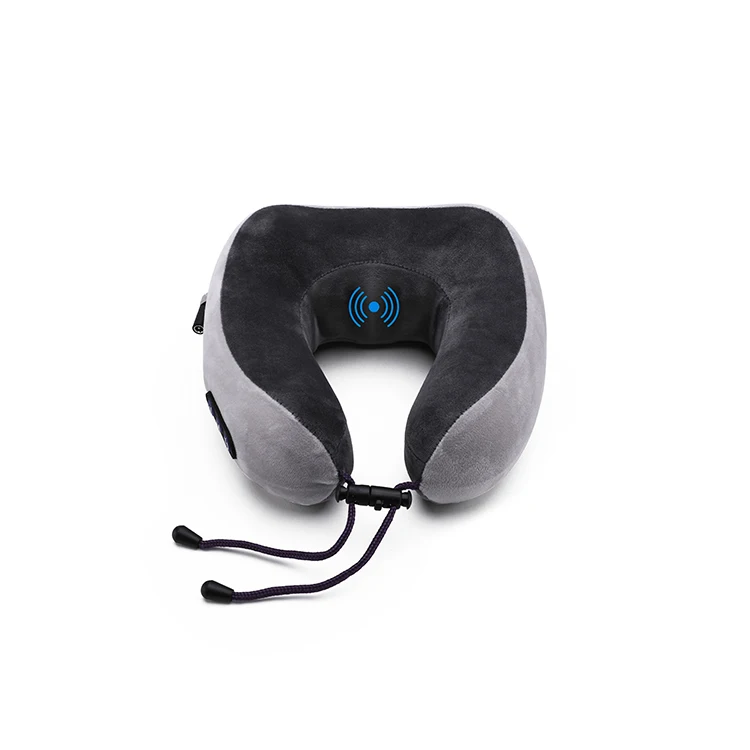 U-образная вибрационная электрическая дорожная подушка для шеи с аккумулятором, вибрационная массажная подушка для путешествий с массажем