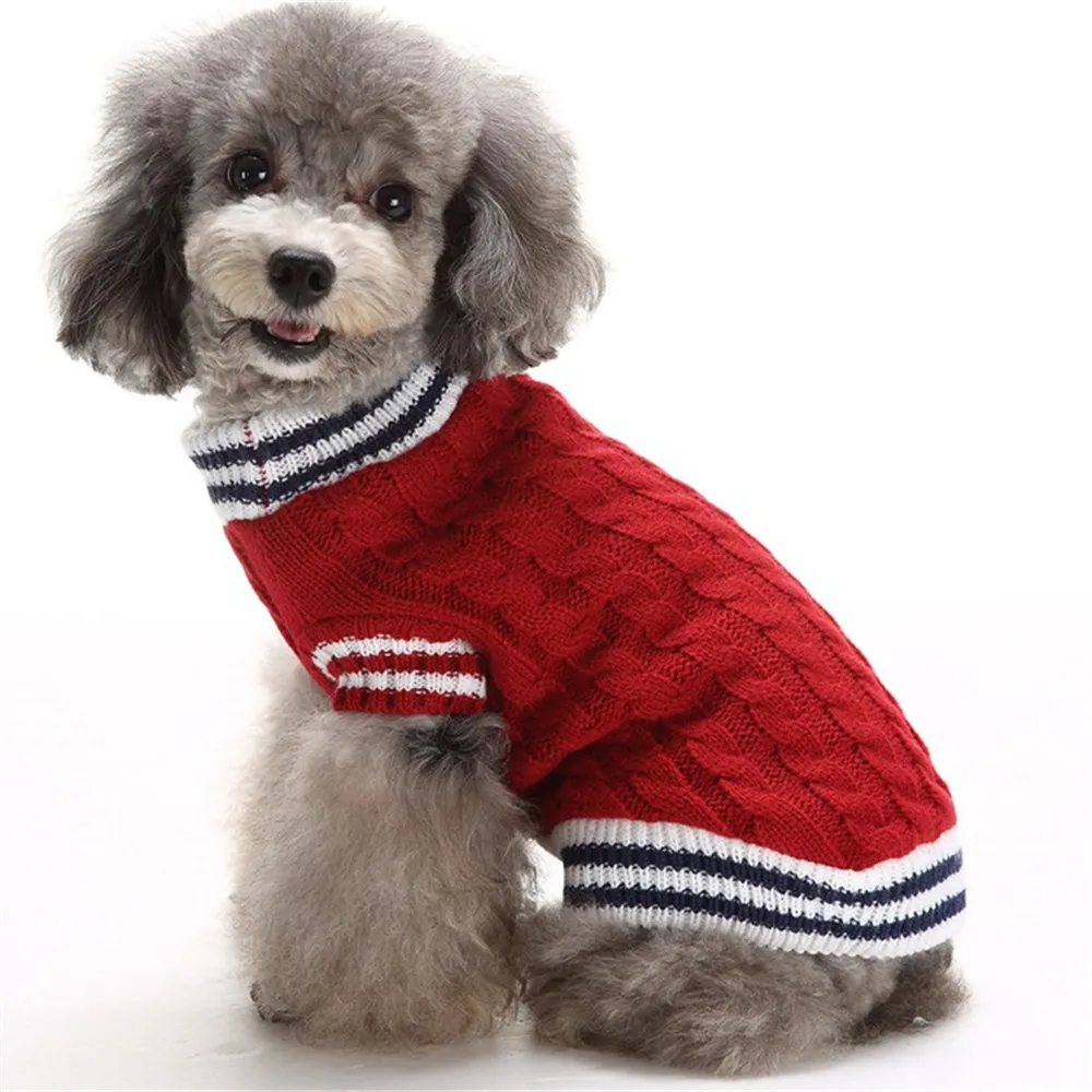 Рождественский свитер для собак вязаный джемпер маленьких и больших