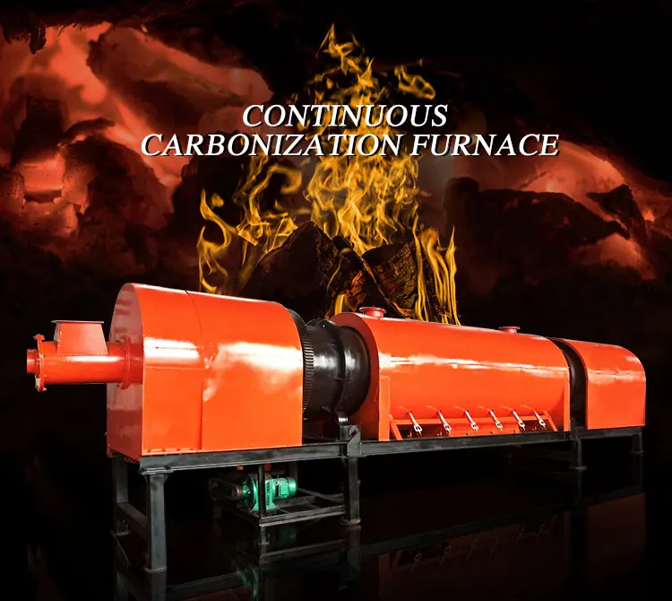 Wood Coconut Shell Biomass Air Flow Carbonization Furnace Machine Carbonated Charcoal Stove