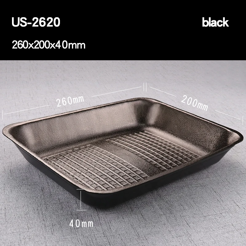 
26*20*5cm Disposable foam trays for meat eps rectangular food tray packing supermarket frozen meat food trays party plate 