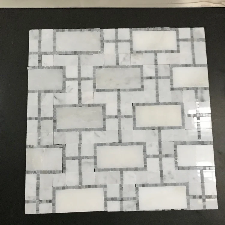 white basketweave tile marble tile mosaic natural stone tile