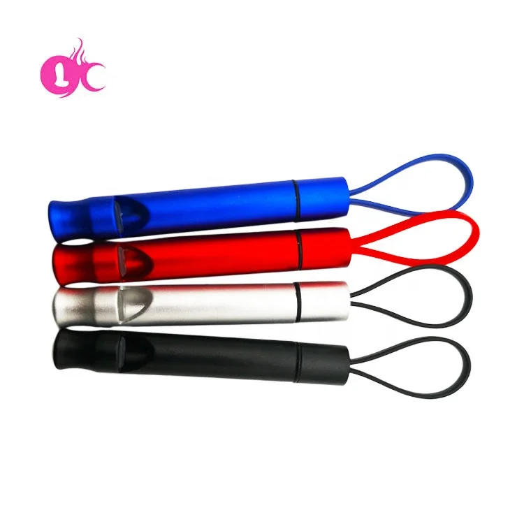 
Factory price custom logo Sports Colorful Aluminum Metal Funny Survival Whistle keychain 