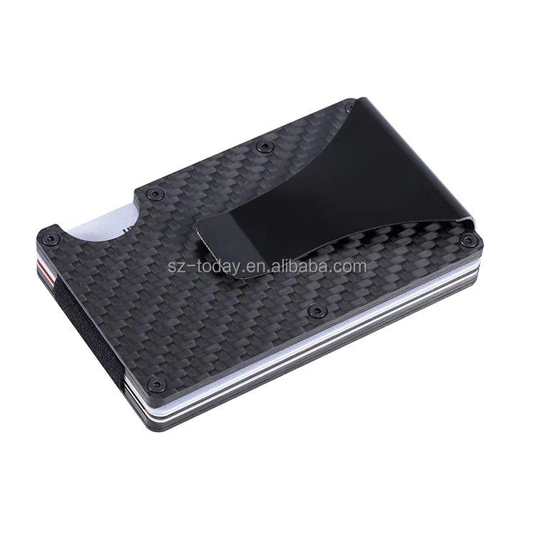 Кошелек из углеродного волокна с логотипом на заказ, чехлы для кредитных карт, минималистичный кошелек с зажимом для денег, держатель для карт, кошелек