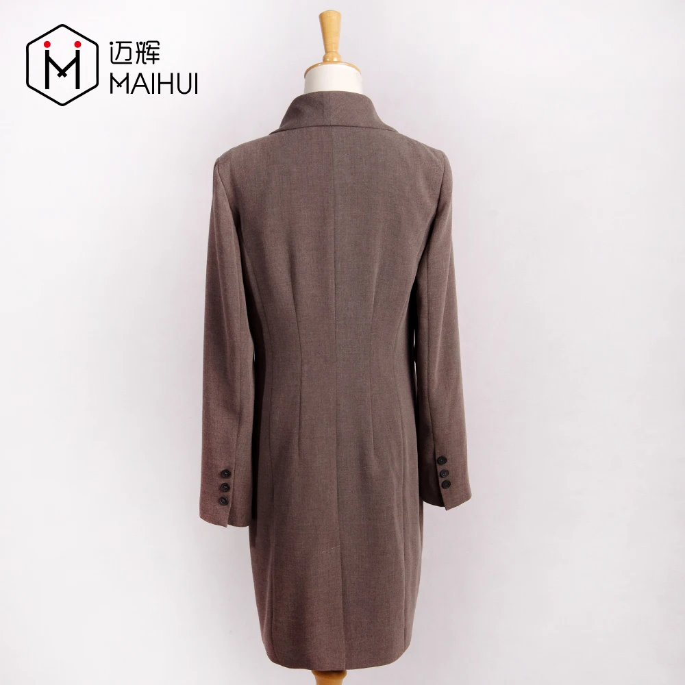  Современный однотонный элегантный длинный женский костюм-блейзер для зрелых женщин 2019ss