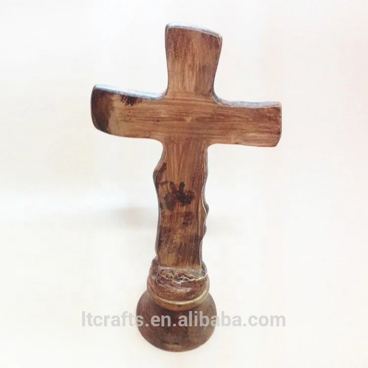resin souvenir religious cross decoration custom made Polyresin 3D Jesus Cross
