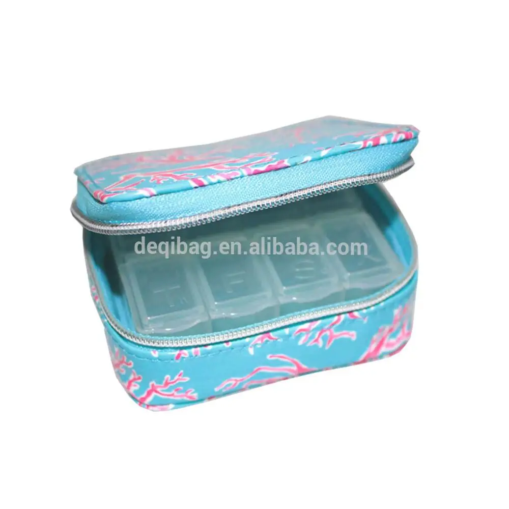 7 Days Travel Custom Small Medical Portable Pill Box Cases Pill Organizer Case Weekly Pill Box Compact Size for Vitamin