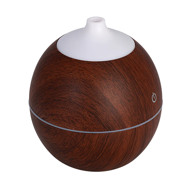 
130ML Bottle Small Spray Area Wooden Grain Mini USB Humidifier Office Use USB Diffuser Essential Oil With 7 LED Lights Changed 