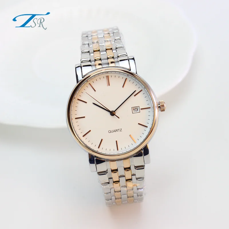 Stainless steel diamond quartz watches high quality stainless steel band lover watch chinese couple watch
