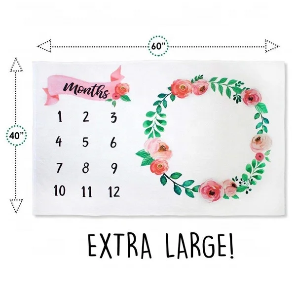 All Natural Super Soft Plush 12 Months Baby Blanket For Photography Prop Fashion New Born Infant Milestone Monthly Baby Blanket