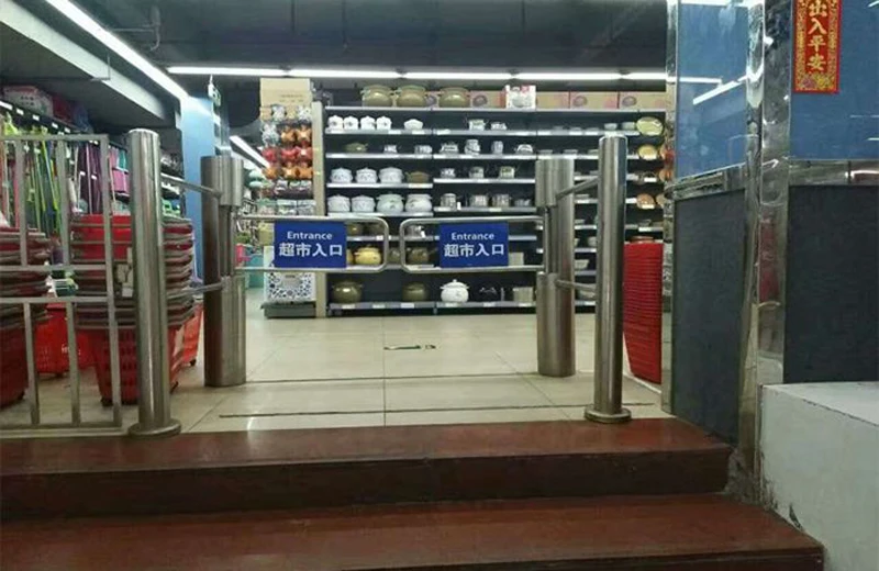 Retractable Flap Barrier Turnstile Barcode Reader with Turnstile gate