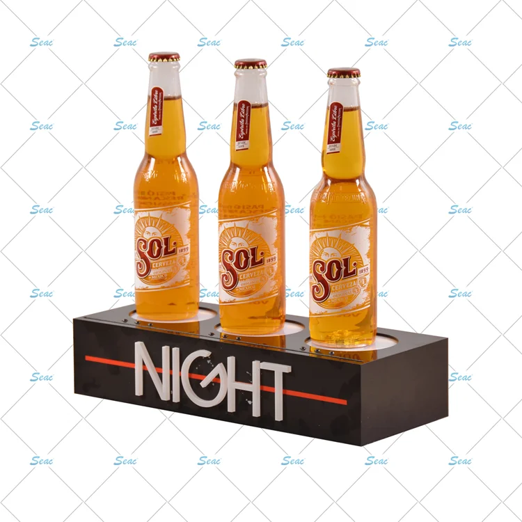 clear acrylic led bottle glorifier display stand for wine