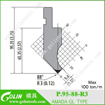 Chinese mould of AMADA-GL P.95-88-R3  upper punches and tooling goose neck punches
