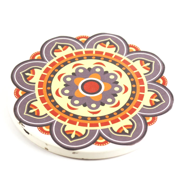 2021 New product unique coaster with cork back custom ceramic coasters for Table Decoration low price supply