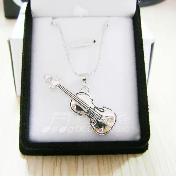 Silver Necklace With Violin