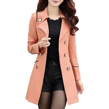 Autumn Casacos Femininos 2015 Hot Sale New Fashion Style 6 Colors Trench Coat For Women Long Slim Double Breasted Coats